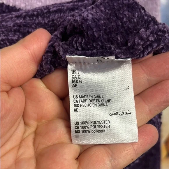 Karen Scott Purple and White Sweater L - Picture 5 of 6